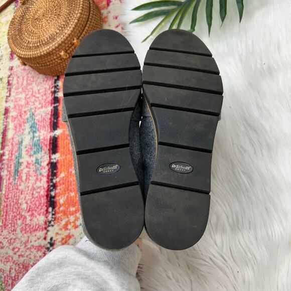 Dr. Scholl's Gray Black Fabric Slip On Platform Loafers 9 Preppy Business Casual - Picture 9 of 10